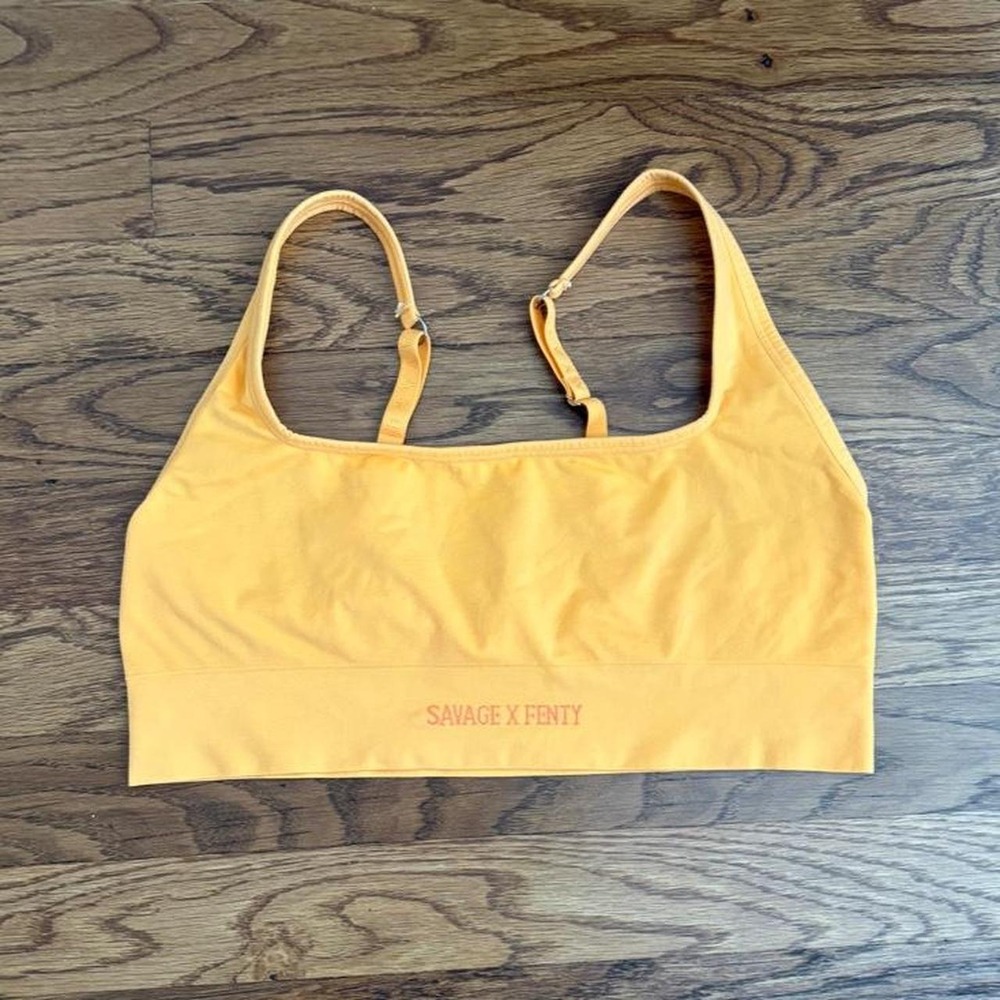 Savage X Fenty Orange Seamless Scoop-Neck Bralette Size L